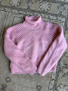 Free People Pink Mock Neck Sweater